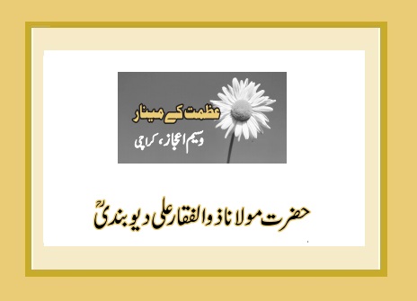 حضرت مولانا ذوالفقار علی دیوبندیؒ